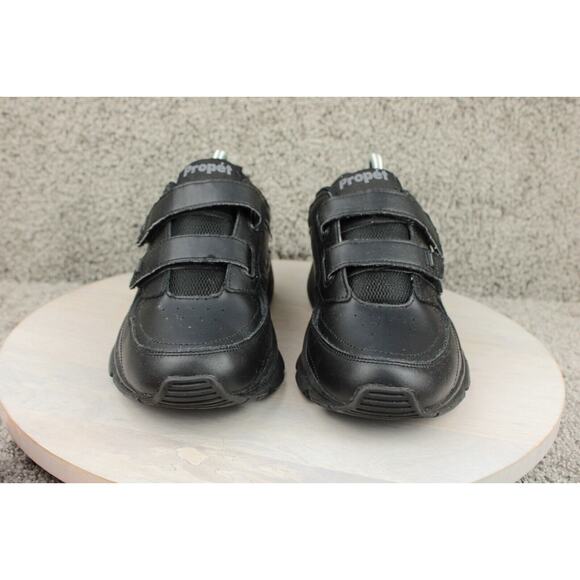 Propet Stability Walker Strap Mens 9 Black Orthopedic Leather Comfort Shoes - Picture 2 of 8
